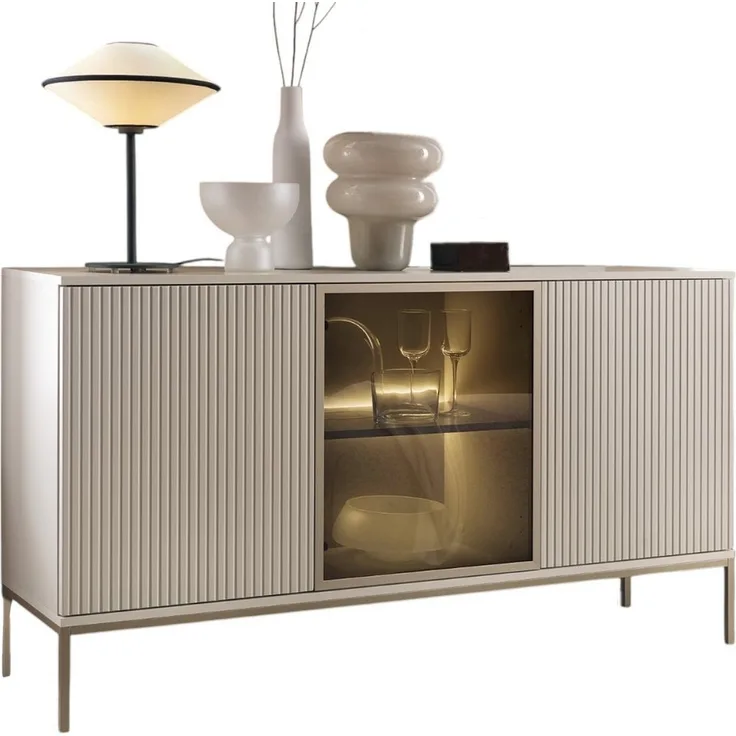 Compleo Kommode LINO, 3-türig, Untergestell aus Metall, Elegant Design