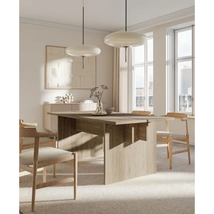 Selsey 'Duelio' Esstisch mit geteilter Platte, Eichenholzoptik, ca. 75 x 90 x 180 cm – Bild 2