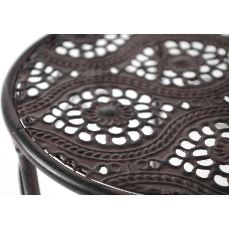 Kobolo Blumenständer Pflanzständer rund braun aus Metall 3 Größen (3 St) – Bild 2