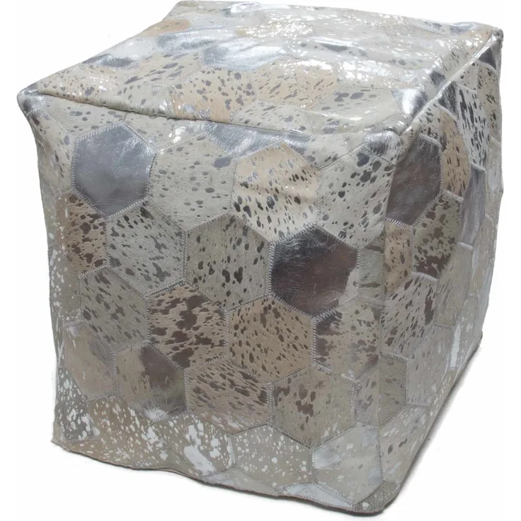 Spark Pouf 210 Grau / Silber 45cm x 45cm