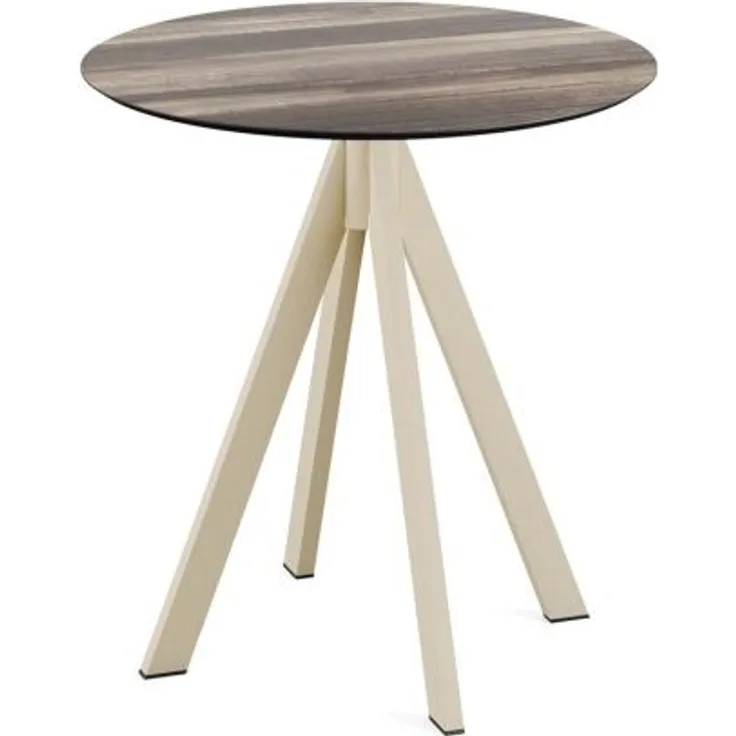 Infinity Terrassentisch Sand Gestell + Tropical Wood Hpl Ø70 Cm