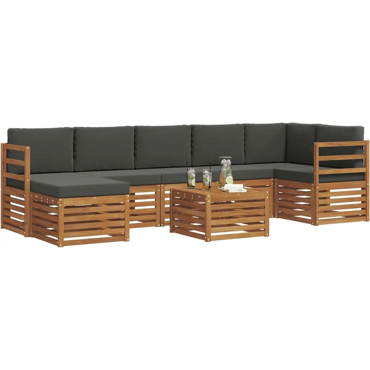 vidaXL Outdoor-Sofagarnitur 8 stk. 8-Sitzer Natur und Anthrazit 3375192 – Bild 3
