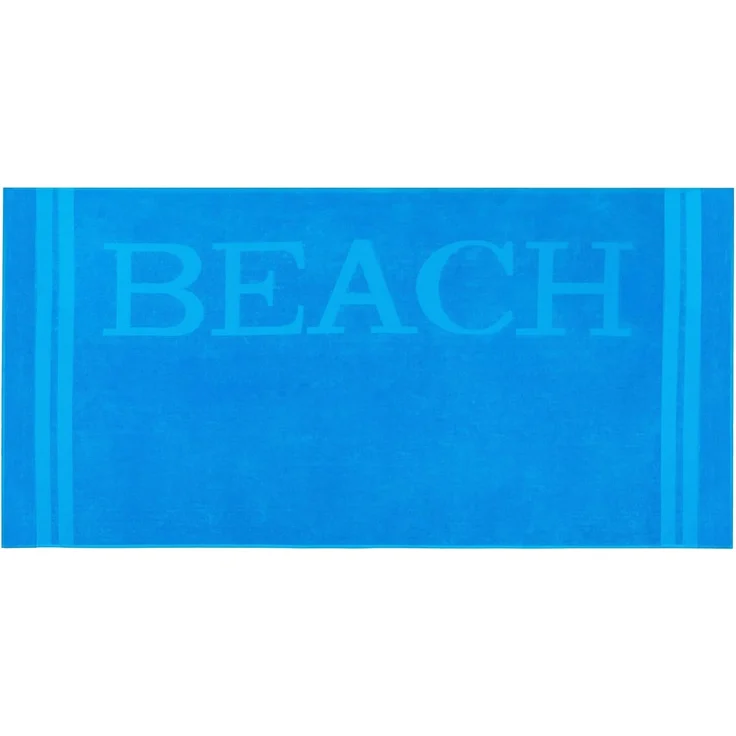 ZOLLNER Strandlaken groß, 100x200 cm, 100% Baumwolle, türkis – Bild 1