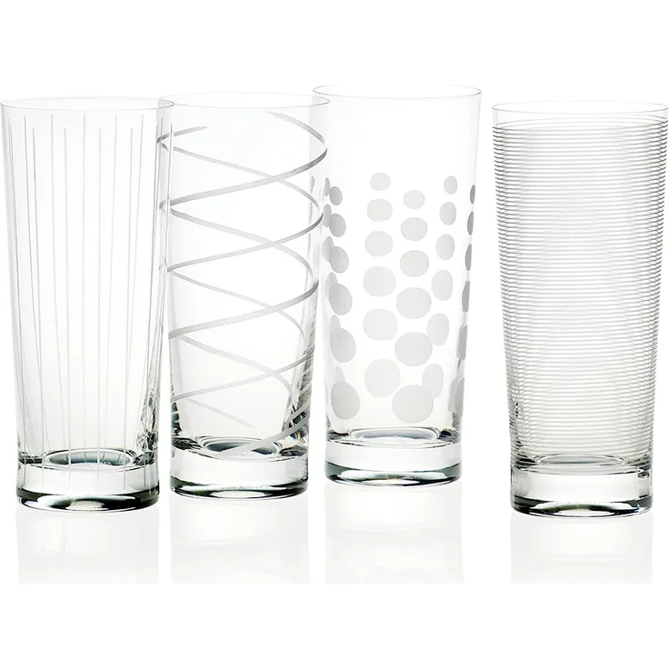 Mikasa Cheers Set mit 4 Longdring-Bechergläsern aus Kristall,  550 ml (19 fl oz)
