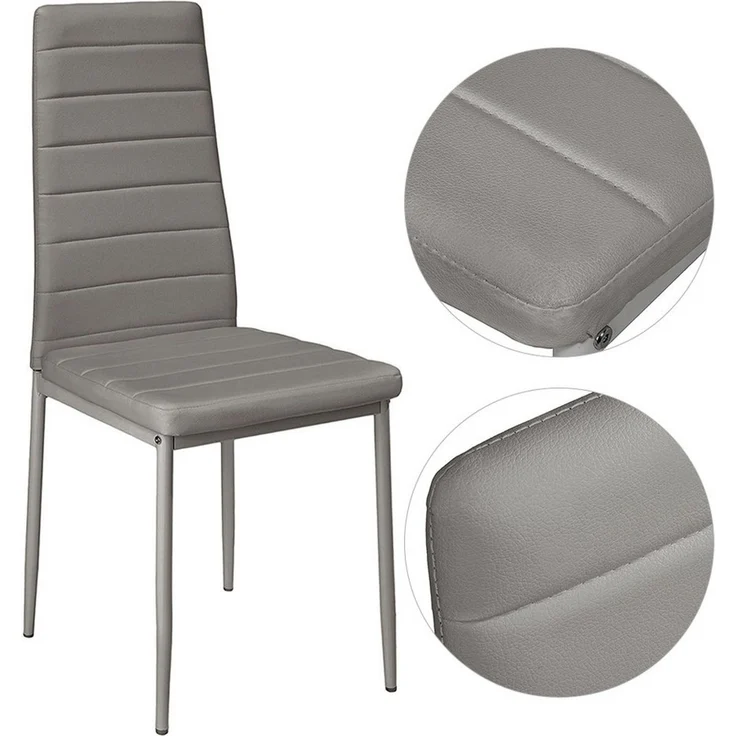 JEOBEST Esszimmerstuhl (2er-Set), Eleganter Stuhl mit hoher Rückenlehne, Kunstleder-Bezug, Polsterstuhl mit Metallbeinen – Bild 4
