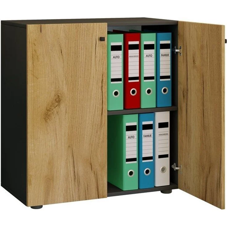 VCM Büroschrank Lona 919443 Anthrazit / Honig-Eiche B. 70 x H. 74 x T. 40 cm – Bild 4