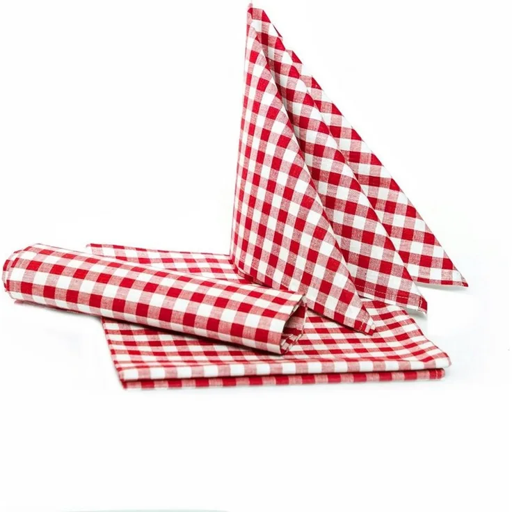 texpot Tischdecke Tischset Platzset Landhaus Karo Baumwolle Bauernkaro Vichy (4-tlg)