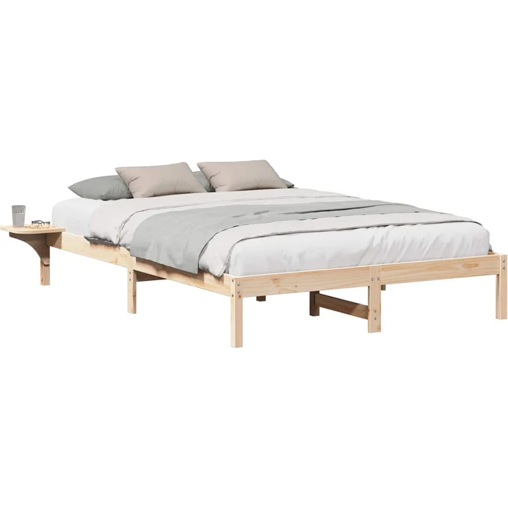 vidaXL Bettrahmen Natur 160 x 200 cm Massives Kiefernholz 873181 – Bild 2