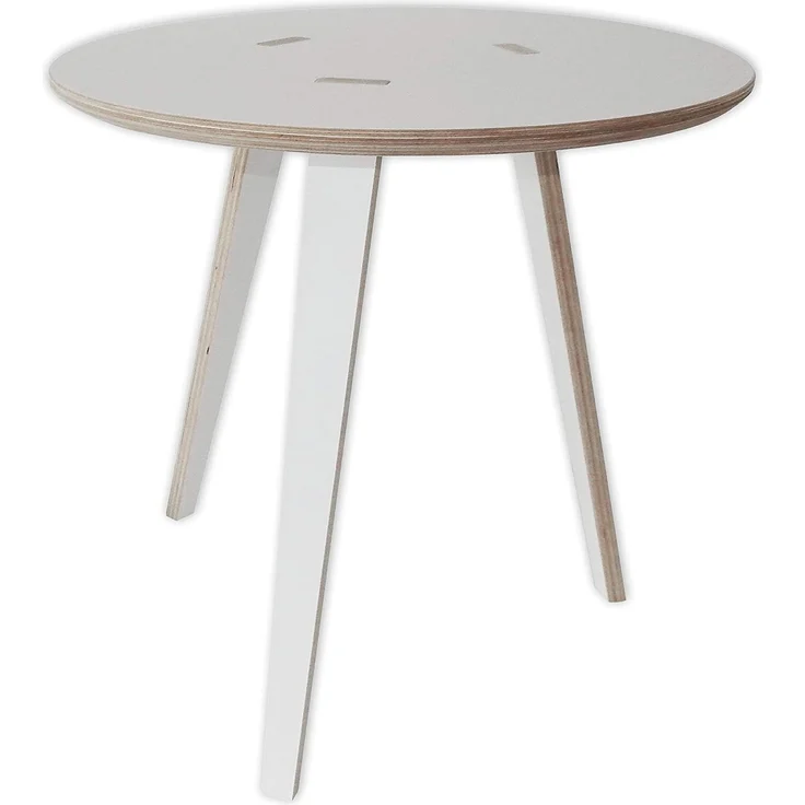Tojo rund I Couchtisch Modern I Beistelltisch Weiß 50 x 50 x 50 I Wohnzimmertisch, Abstelltisch & Salontisch I Runder Tisch für Wohnzimmer, Schlafzimmer & Flur
