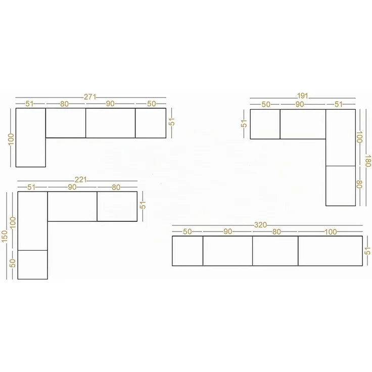 Marmex Möbel TRES SET B Garderobenschrank-Set für Kleidung, Schuhe, offener Kleiderschrank mit Regalsystem, laminierte Spanplatte, graubeige cashmere, 320x206x51 cm – Bild 3