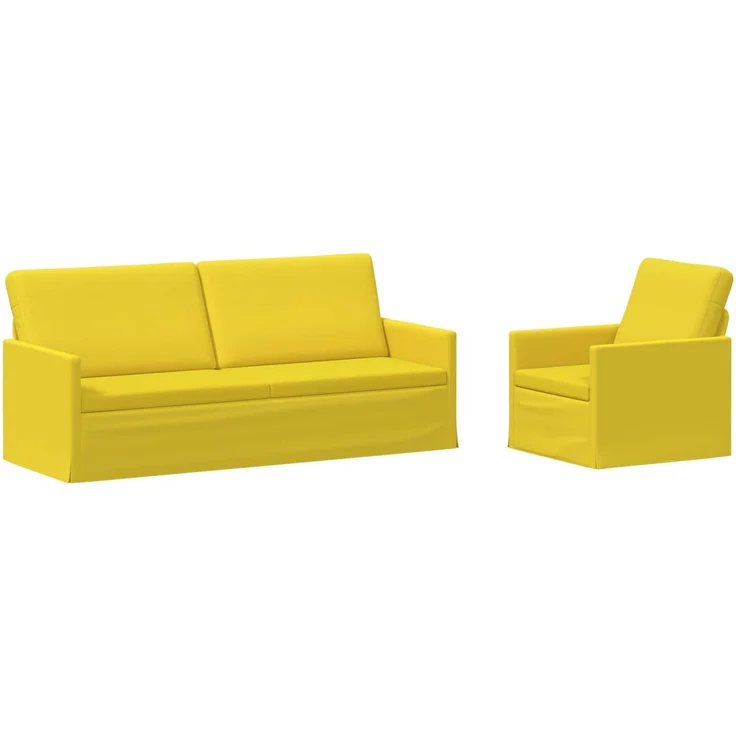 vidaXL Sofa-Set 2 pcs Helles Gelb Stoff 3433171 – Bild 1