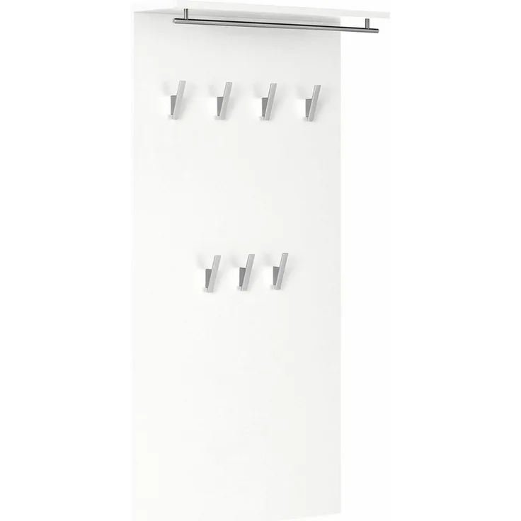 Schildmeyer Brisbane Garderobe 133486, Melaminharzbeschichtete Spanplatte, weiß glanz, 60. 0x20. 5x120. 5 cm