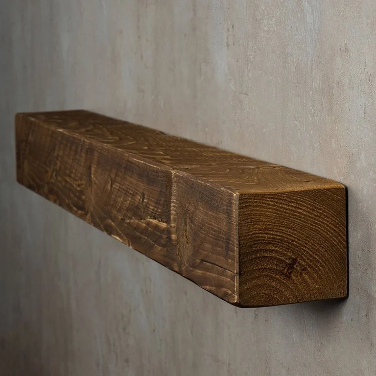 Levandeo® Wandregal, levandeo Wandregal Holz Massiv 100x10cm Nussbaum Farbig Wandboard – Bild 2