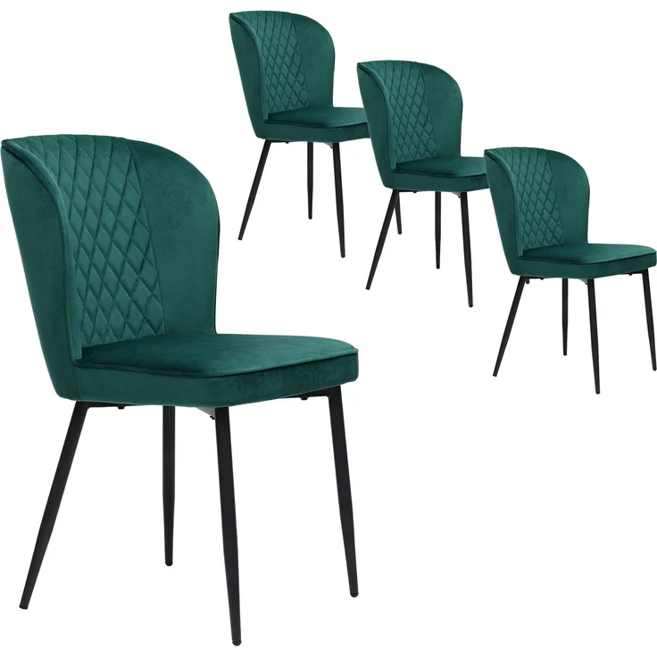 4er Set Stuhl Vielseitig Metallgestell Hochverdichtete Polsterung Moderner Design Für Esszimmer Küche Home Office – Bild 6