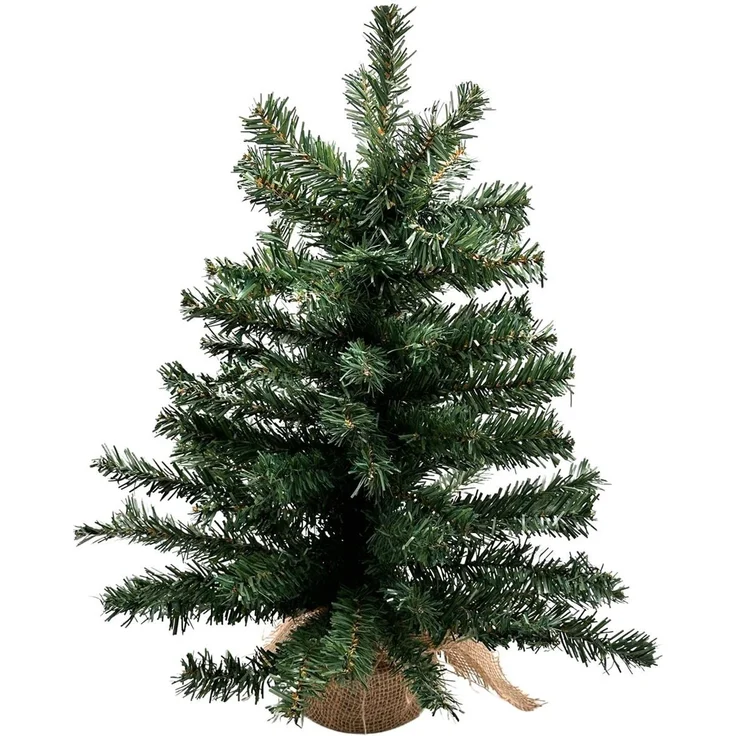 Bambelaa! Künstlicher Weihnachtsbaum 55 cm Grün Weihnachtsdeko mit flexiblem Design und Betonsockel im Jutesack für Büro und Zuhause (ca. 80 Äste) – Bild 1