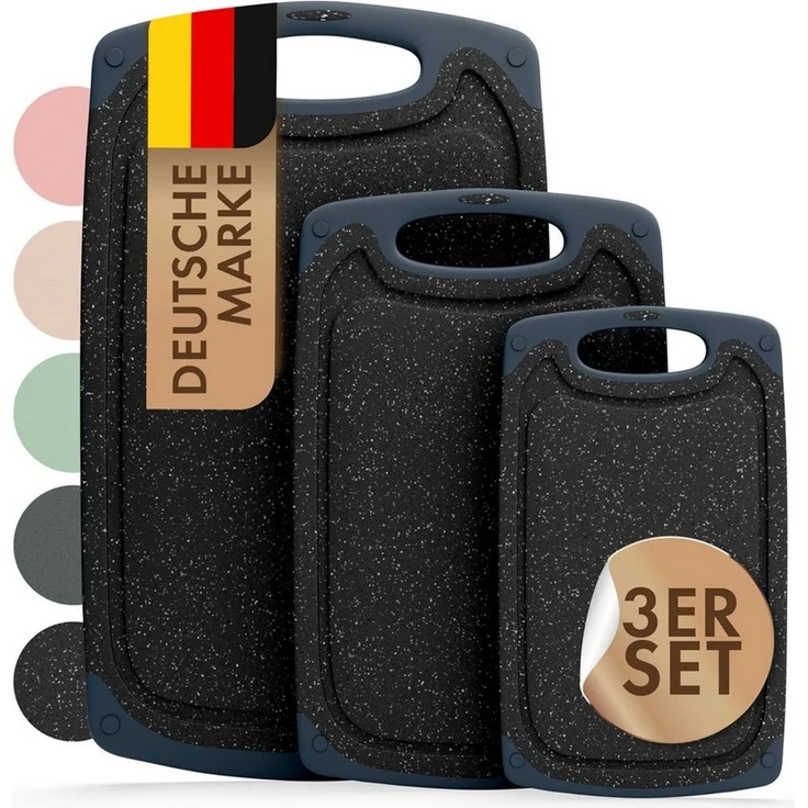 Blumtal Schneidebrett Frühstücksbrettchen Kunststoff, 2er-/3er-Set, verschiedene Größen, (3-St), Brettchen spülmaschinenfest Kunststoff BPA-frei – Bild 1