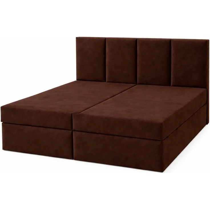 KRISAN MÖBEL Kontinentalbett DREAM1 Braun, Premium-Komfort für Ihr Schlafzimmer mit 2 Bettkasten, Bonell-Federkern Matratze und Topper, 160 x 200 cm Bronze – Bild 1