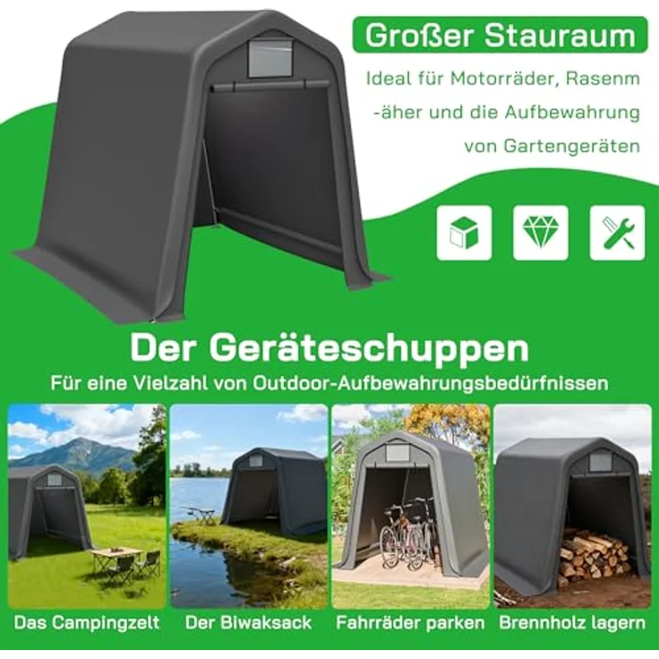 Ball & Cast Fahrradgarage, Motorrad Garage mit aus PE-Material mit Rollos – Bild 3