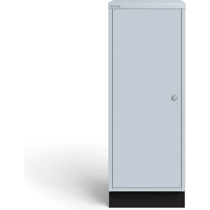 Multi Ablageschrank; 39er Serie, abschließbare Flügeltür mit Sockel; rechtseitige öffnung; Maße: H 940 x B 349 x T 460 mm; Farbe: 645 lichtgrau