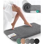 Beautissu Badematte rutschfest BeauMare FL Hochflor Teppich Anthrazit, 60cm, 50cm