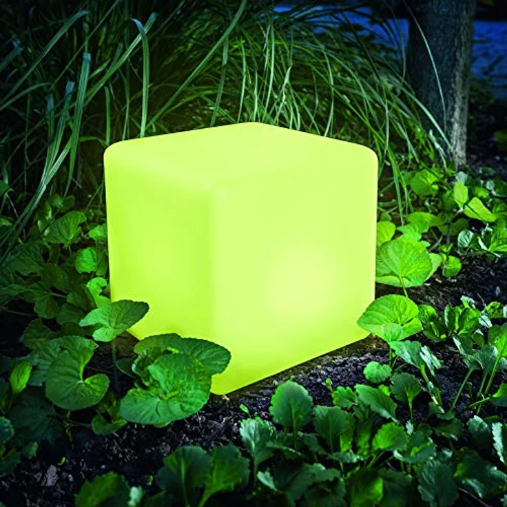 Esotec Solar Würfelleuchte Smart Cube, 18cm, multicolor, 7 Leuchtfarben, wetterfest und winterfest, LED Gartenleuchte 106100 – Bild 4