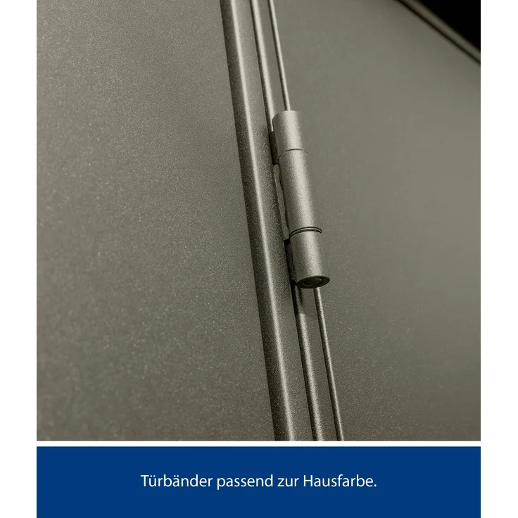 Hörmann Metall-Gerätehaus Berry Modern mit Satteldach Typ 2, 259 x 248 cm, quarzgrau, 6,4 m²,2-flüglige Tür – Bild 4