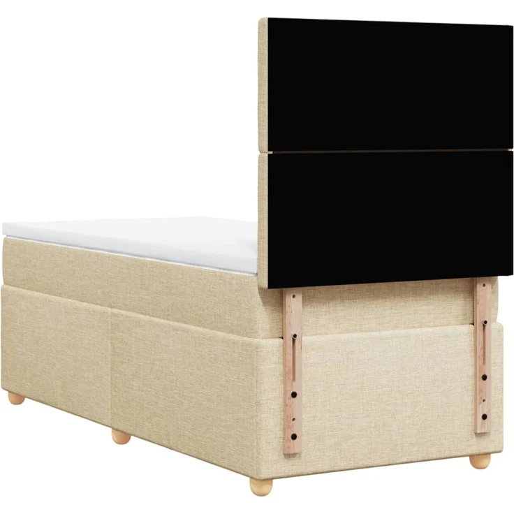 vidaXL Boxspringbett mit Matratze Creme 80x200 cm Stoff 3293426 – Bild 8