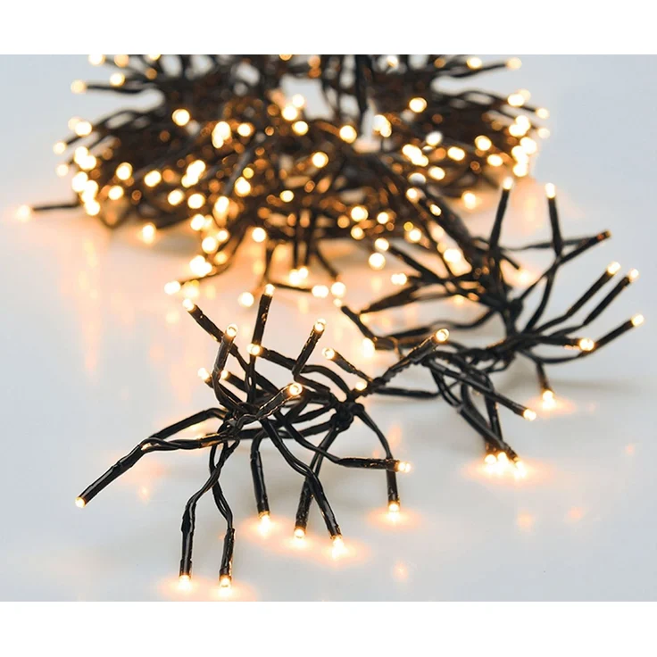 Spetebo LED-Lichterkette Büschel Lichterkette warmweiß - 11 m / 1512 LED, Deko Baum Beleuchtung mit Controller und Speicherchip Indoor/Outdoor – Bild 3