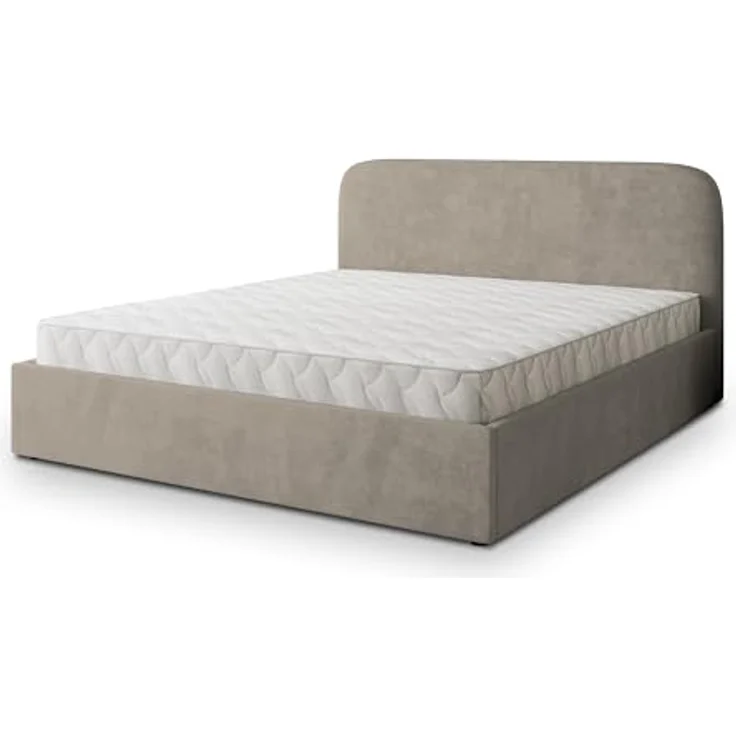 MASSENO Polsterbett Renive K, Beige, 180x200 cm, mit hebenbarem Rahmen und Polsterung – Bild 1