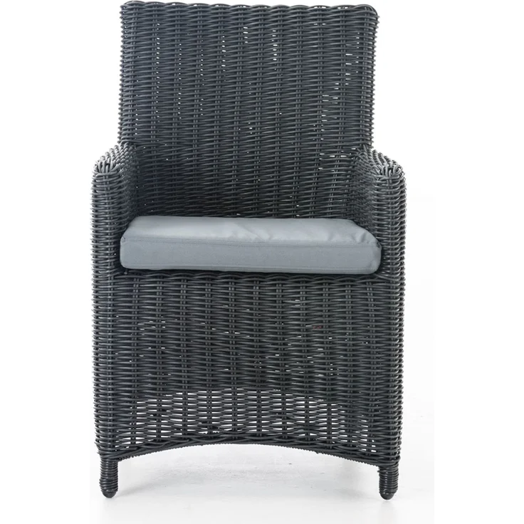 CLP Polyrattan Gartenstuhl Fontana 5mm,schwarz eisengrau – Bild 4