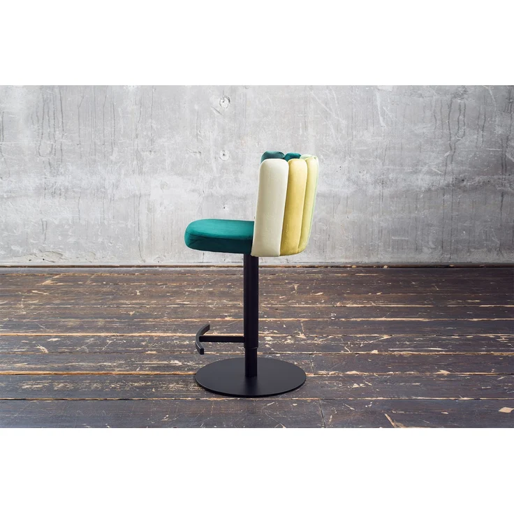 KAWOLA Barhocker JADA Drehstuhl höhenverstellbar Velvet grün 85 x 53 x 55 cm – Bild 5
