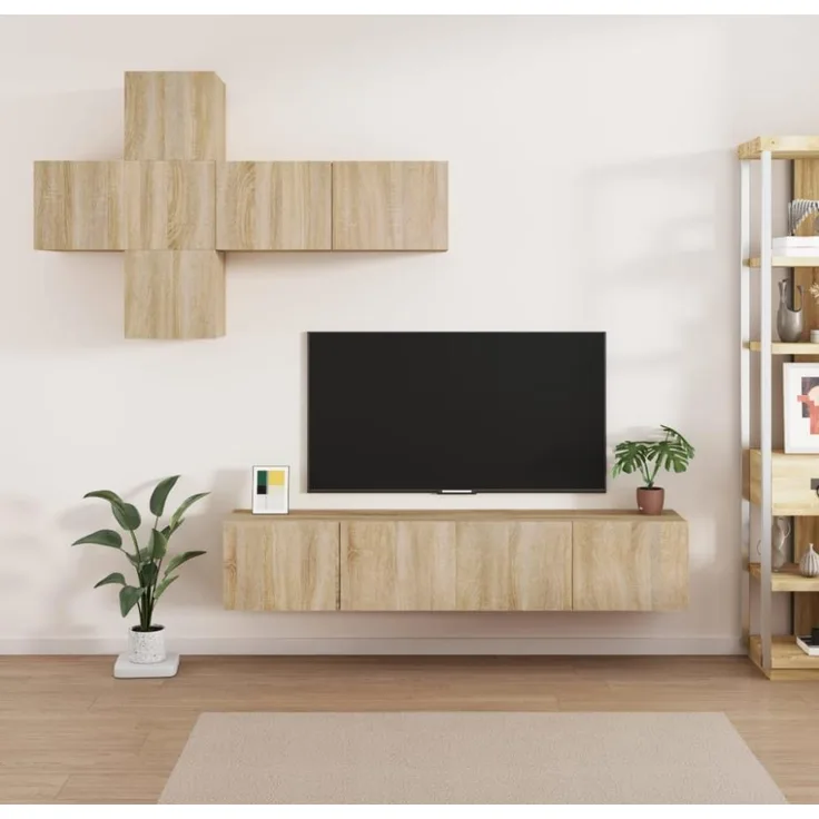 7-tlg. TV-Schrank-Set Sonoma-Eiche Holzwerkstoff [3114512]