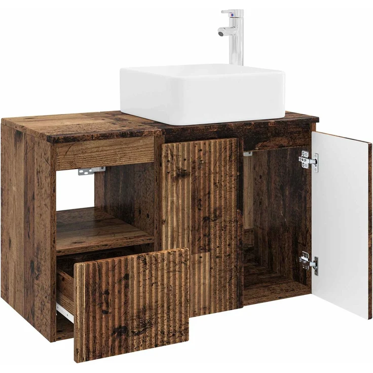 vidaXL Badezimmerschrank-Set 2 stk. Altholz 83 x 35 x 80 cm 3404072 – Bild 4