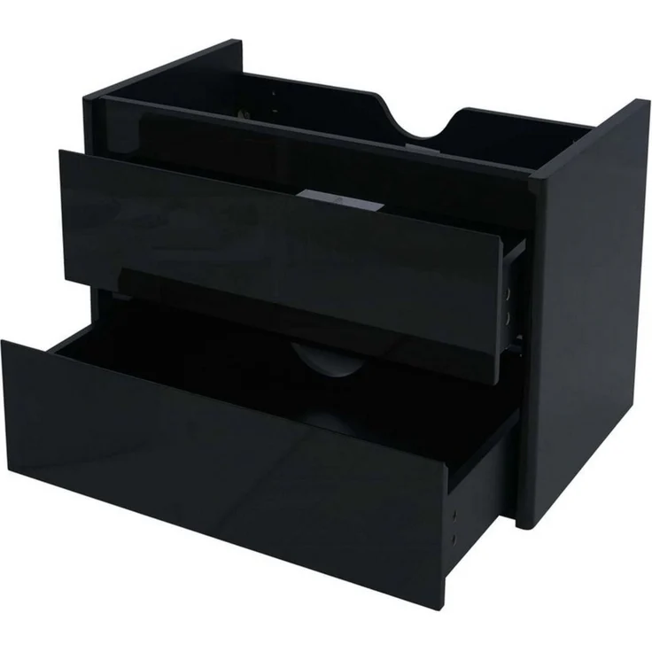 MCW Waschbeckenunterschrank MCW-B19-WU (1-St) Hochglanz-Optik, Soft-Close-System, 2 Schubladen, Zur Wandmontage – Bild 2