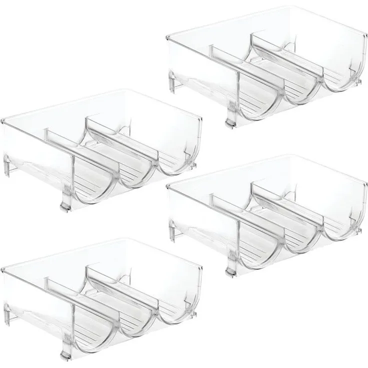 mDesign Weinständer Weinregal Flaschenhalter 4er Set Kunststoff Transparent