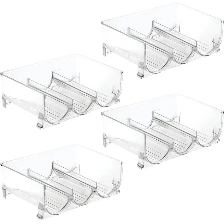 mDesign Weinständer Weinregal Flaschenhalter 4er Set Kunststoff Transparent – Bild 1