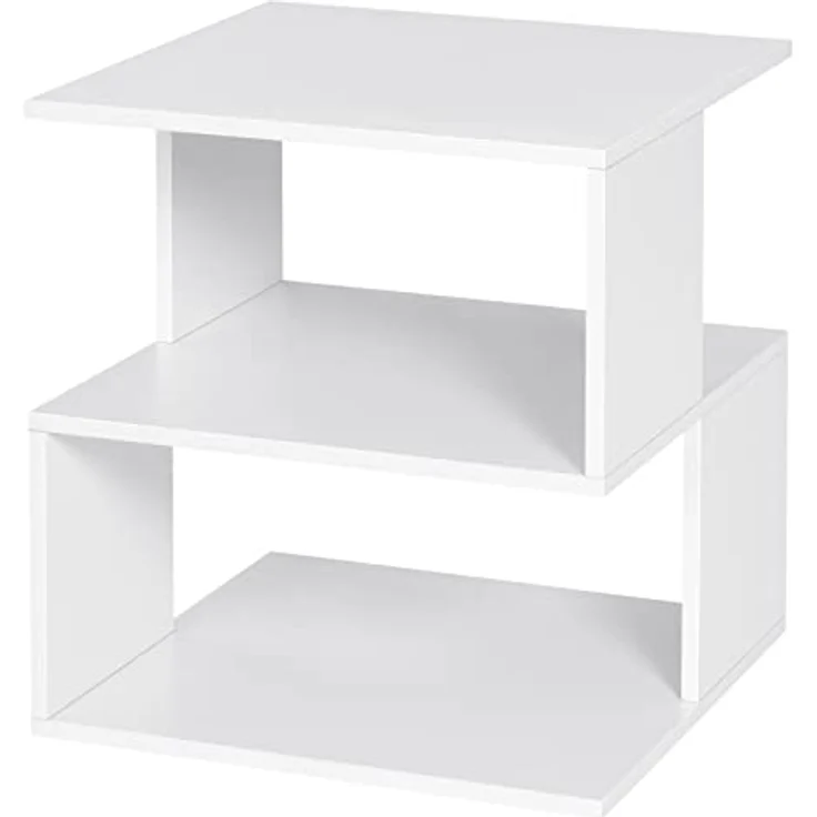 EUGAD Nachttisch (1-St), Sofatisch mit 2 Ablagen, 40x43,5x40 cm, Weiß – Bild 10