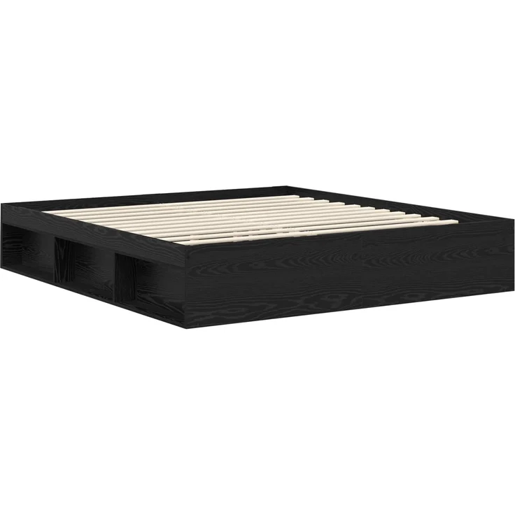 vidaXL Bettrahmen Schwarz 200 x 200 cm Massives Kiefernholz 3409720 – Bild 4