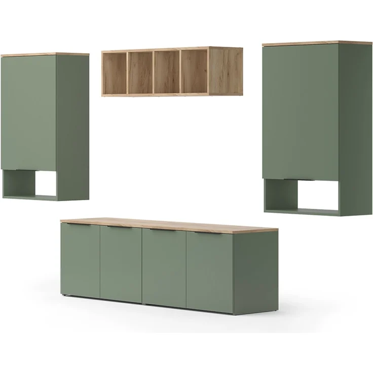 Wohnwand Wido Grün 5 Teile Vicco – Bild 1