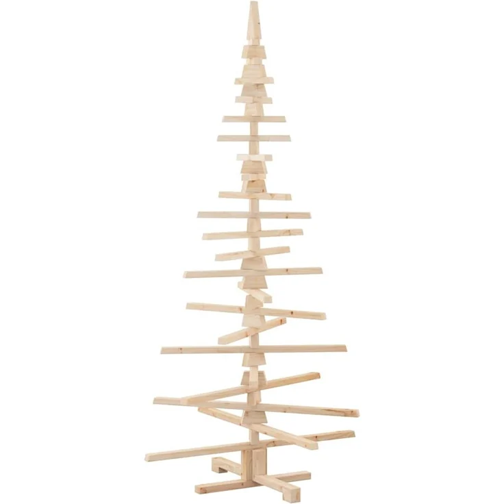 vidaXL Weihnachtsbaum Holz zum Schmücken 180 cm Massivholz Kiefer 4103972 – Bild 7