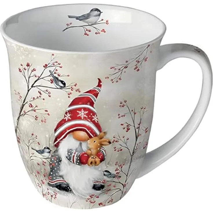 Ambiente Luxury Paper Products Becher Sommer, Blumen, Tiere, Pflanzen, Bäume, Herbst, Mug, Kollektion, 1-tlg, Porzellan Tasse, Becher 0,4 L Zwergenumarmung, Themen Tiere, Schnee - Eis Jahreszeit Winter, Winter, Geburtstag, Hochzeit, Valentinstag, Mutte... – Bild 1