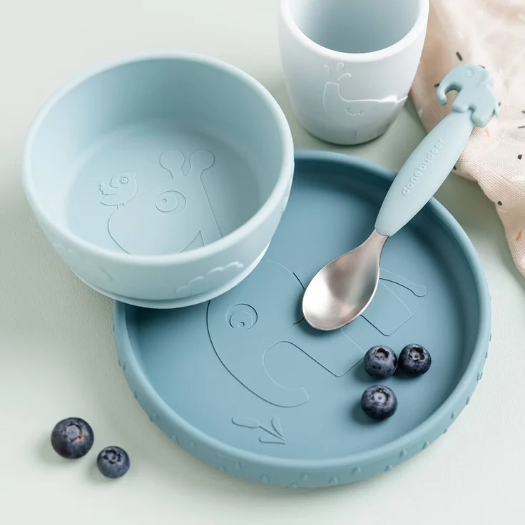 Geschirr-Set Stick&Stay Deer friends Blau – Bild 7