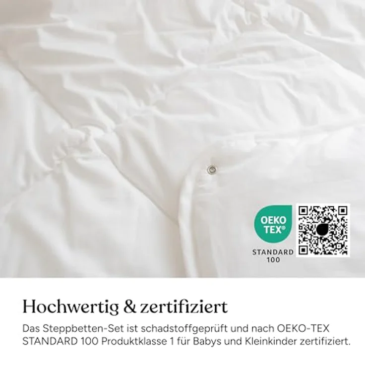 Ehrenkind Steppbett + Kopfkissen Kinder-Steppbetten-Set in verschiedenen Ausführungen, Decke + Kissen, Bezug: Kinder-Set – Bild 5