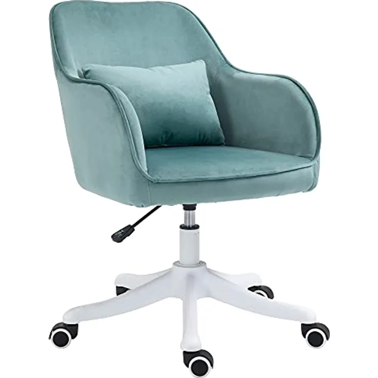 Vinsetto Massage-Drehstuhl, grüner Bürostuhl mit Lendenkissen und USB-Vibrationsfunktion, 70x86x57 cm