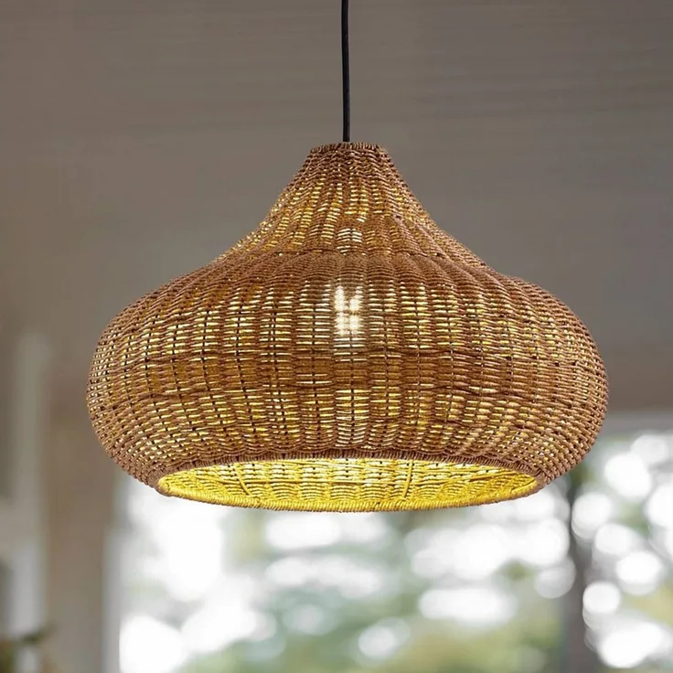 Lucande Hängeleuchten Taniola, Holz IP44, 1x15 W LED