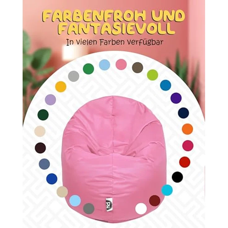 PATCH HOME 2 in 1 Funktion Sitzsack Sessel Bean Bag Sitzsäcke Gaming mit Reißverschluss bereits befüllt - Ø 125cm - Hellrosa – Bild 9