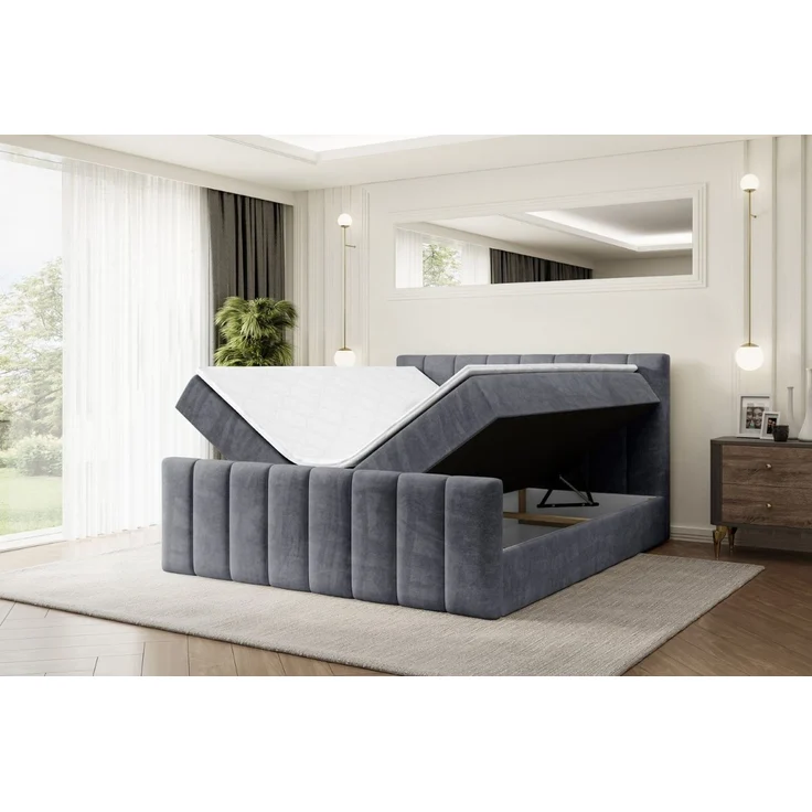 ALTDECOR Boxbett OTTA-Z (Multipocket-Matratze H4, H3 Matratze Bonellfederung, Topper, Kopfteil), Doppelbett mit Fußteil – Bild 3