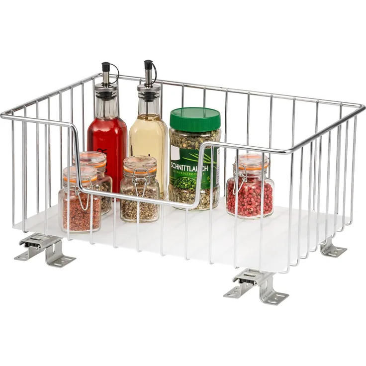 Korbauszug für Küchenoberschränke 40 cm Breite, chrom