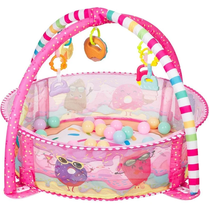 Kikka boo Spielbogen 30 Bälle Krabbeldecke Bällebad abnehmbare Spielzeuge rosa pink – Bild 4