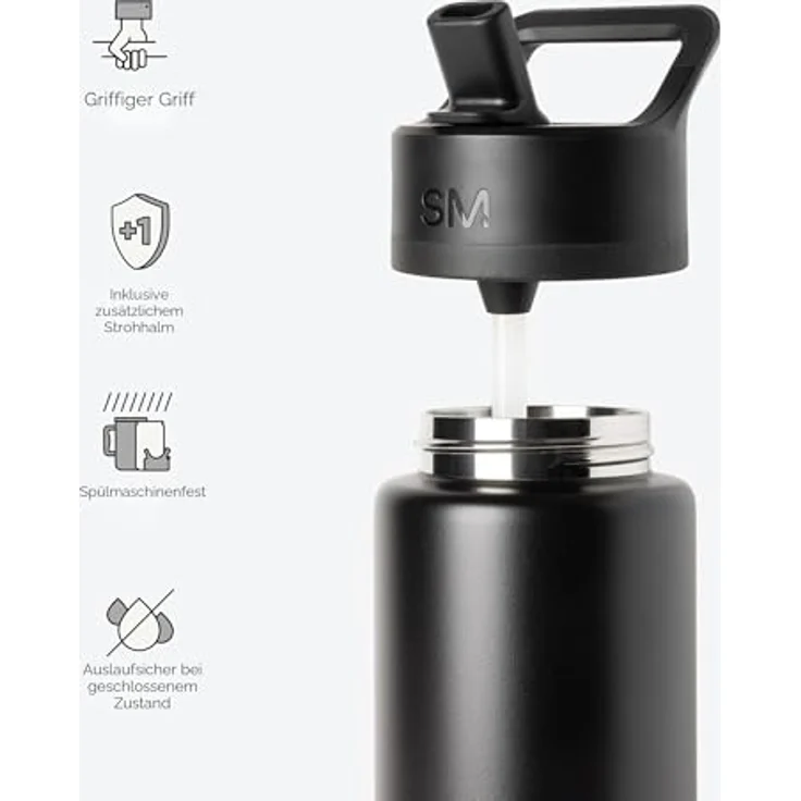 Simple Modern Trinkflasche Kinder mit Strohhalm | Sport Isolierte Edelstahl-Kindertrinkflasche für Kleinkinder Jungen und Mädchen | Summit | 415ml | Unicorn Fields – Bild 3